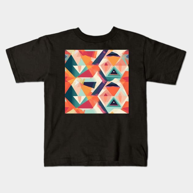 Geo Diamond: A Vibrant and Playful Fabric Pattern for Modern Fashion #2 Kids T-Shirt by AntielARt